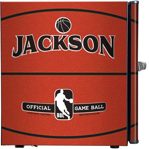 Funky Basketball Design Mini Bar Fridge With Handle And Opener - Add Your Name - Model BC46B-BB