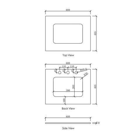 BALMORAL Mark II Wall Hung Vanity Black Oak (All Sizes)