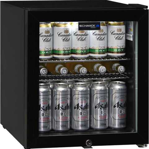 Schmick Glass Door Mini Bar Fridge With Lock - 38 Cans - Model HUS-SC50AB