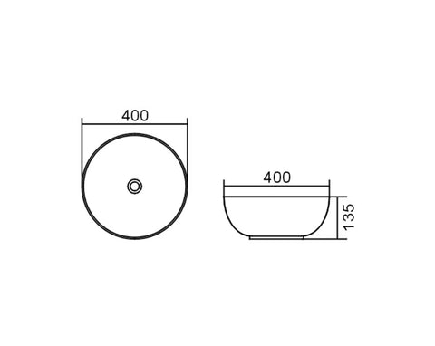 Bondi Gloss White Basin (Round: 400x400x135)