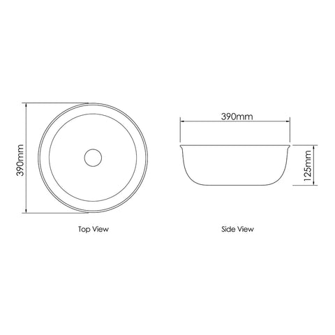 Bronte Matte White Basin (Round: 390 ×390×125)