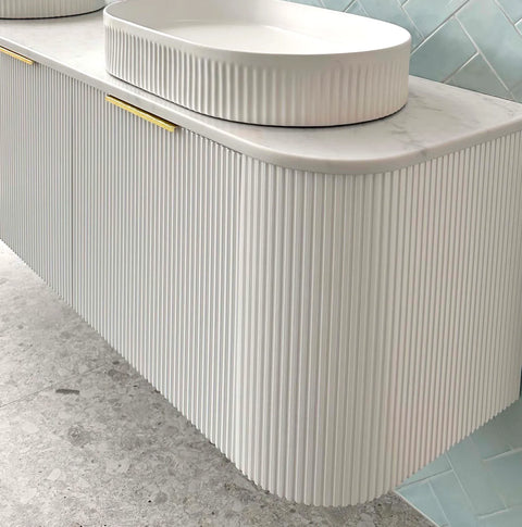 BURLEIGH Wall Hung Curve Vanity Matte White (All Sizes)