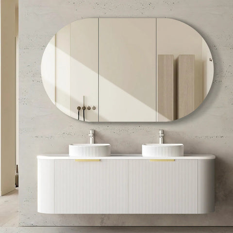 BURLEIGH Wall Hung Curve Vanity Matte White (All Sizes)