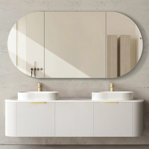 BURLEIGH Wall Hung Curve Vanity Matte White (All Sizes)
