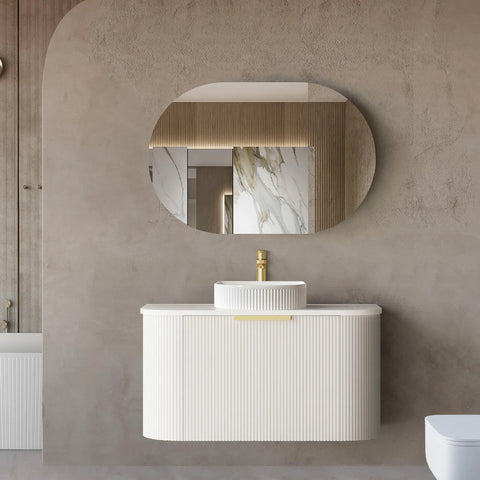BURLEIGH Wall Hung Curve Vanity Matte White (All Sizes)