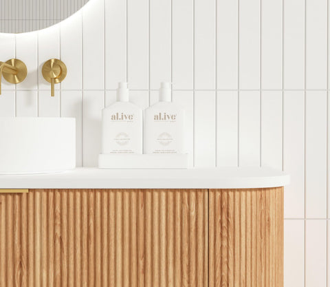 BURLEIGH Wall Hung Curve Vanity Woodland Oak (All Sizes)