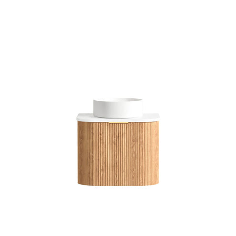 BURLEIGH Wall Hung Curve Vanity Woodland Oak (All Sizes)