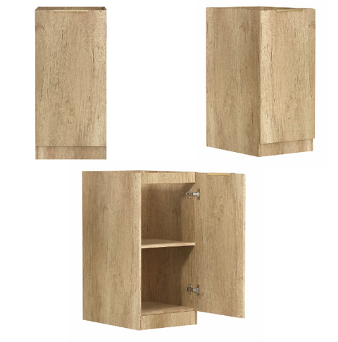 Byron Natural Oak Laundry Cabinet with Stone Top Set 1715x600x2100mm (Style B)
