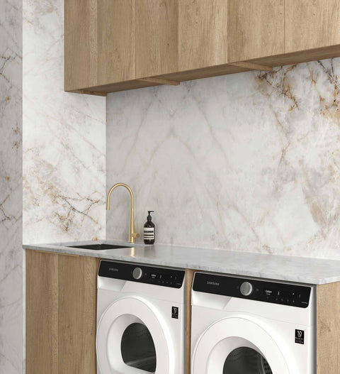 Byron Natural Oak Laundry Cabinet with Stone Top Set 1960x600x2100mm (Style A)