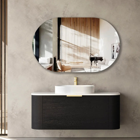 COOGEE Wall Hung Curve Vanity Black Oak