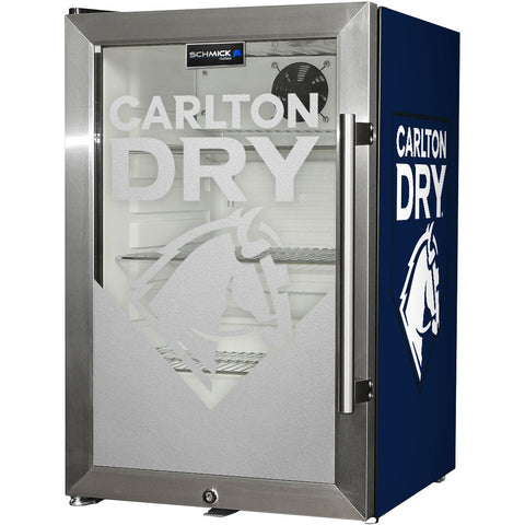Carlton Dry Tropical Glass Door Mini Bar Fridge - 80 Cans Left Hinged EC68L-SSH-DRY - Model EC68L-SSH-DRY