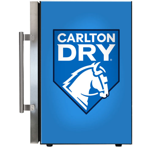 Carlton Dry MID Blue Tropical Glass Door Mini Bar Fridge - 80 Cans Left Hinged EC68L-SSH-DRY - Model EC68L-SSH-DRY-MID