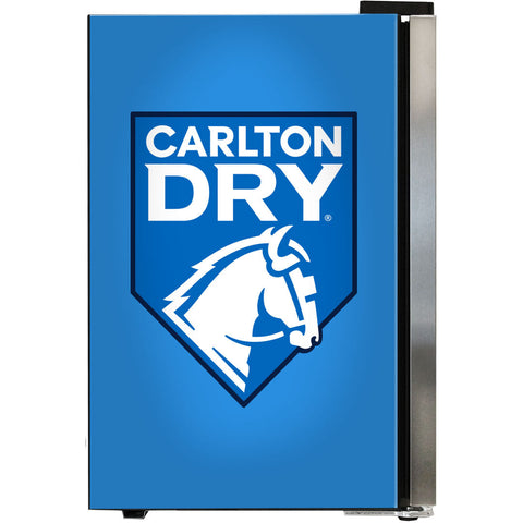 Carlton Dry MID Blue Tropical Glass Door Mini Bar Fridge - 80 Cans Left Hinged EC68L-SSH-DRY - Model EC68L-SSH-DRY-MID