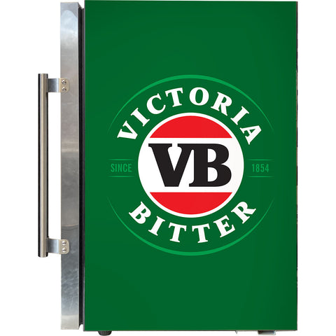 VB Tropical Glass Door Mini Bar Fridge Chromed Adjustable Shelves Blue Led Light And Holds 80 Cans EC68L-SSH-VB-V1