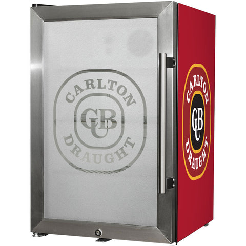 Carlton Draught Tropical Glass Door Fridge - 80 Cans Left Hinged EC68L-SSH-DRAUGHT - Model EC68L-SSH-DRAUGHT
