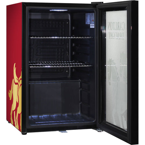 Carlton Draught v3 Branded Glass Door Bar Fridge With Cool Frosted Door Logo - Model SC70-B-DRAUGHT-V3