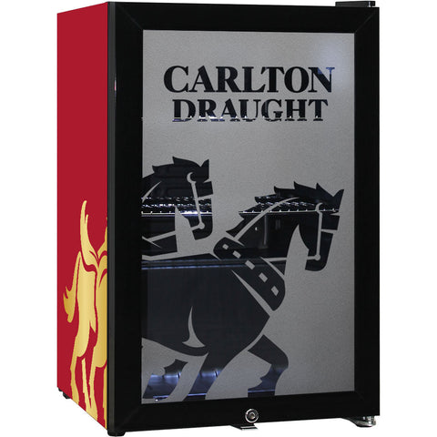 Carlton Draught v3 Branded Glass Door Bar Fridge With Cool Frosted Door Logo - Model SC70-B-DRAUGHT-V3