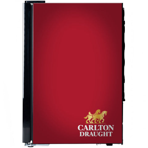 Carlton Draught v3 Branded Glass Door Bar Fridge With Cool Frosted Door Logo - Model SC70-B-DRAUGHT-V3
