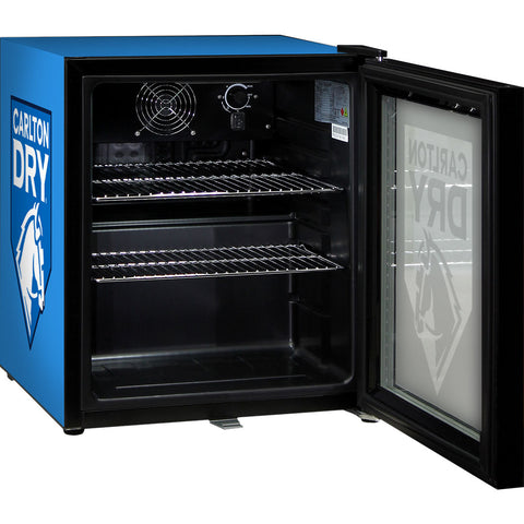 Carlton Dry MID Blue Glass Door Mini Bar Fridge With Lock - 38 Cans - Model SC50AB-DRY-MID
