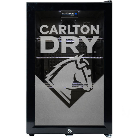 Carlton Dry Branded Glass Door Bar Fridge With Cool Frosted Door Logo - Model SC70-B-DRY