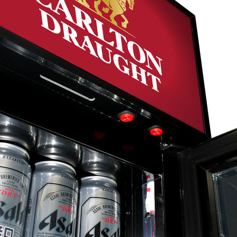 Carlton Draught Branded Skinny Upright Bar Fridge - Model SS-P160-DRAUGHT-V3