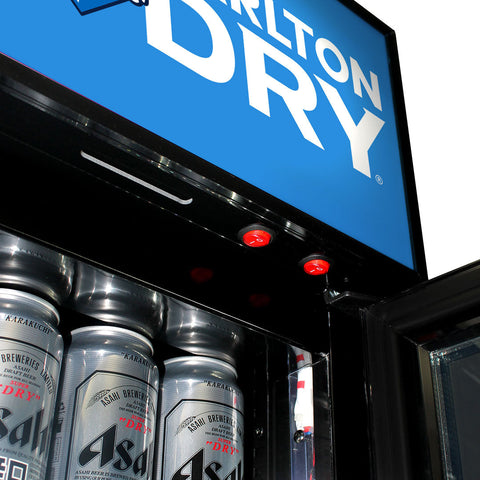 Carlton Dry Mid Blue Branded Skinny Upright Bar Fridge - Model SS-P160-DRY-MID (2025 Design)
