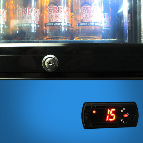 Carlton Dry Mid Blue Branded Skinny Upright Bar Fridge - Model SS-P160-DRY-MID (2025 Design)