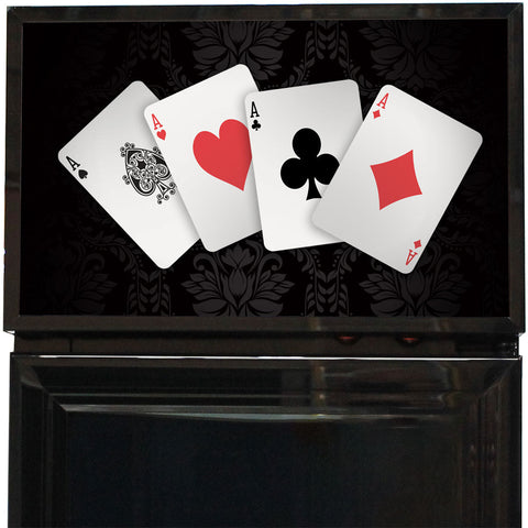 Branded Skinny Upright Bar Fridge With Playing Card Design - Model SS-P160FA-PC