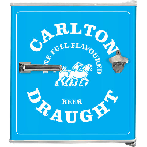 Carlton Draught 'Original' Logo Retro Mini Bar Fridge - Model BC46W-DRAUGHT-V2