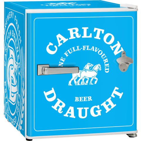 Carlton Draught 'Original' Logo Retro Mini Bar Fridge - Model BC46W-DRAUGHT-V2