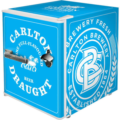 Carlton Draught 'Original' Logo Retro Mini Bar Fridge - Model BC46W-DRAUGHT-V2
