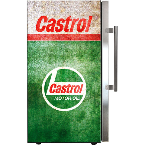 Castrol Schmick Vintage Fuel Pump Triple Glazed Alfresco Bar Fridge With LED Strip Lights - Model SC88-FP-CASTROL
