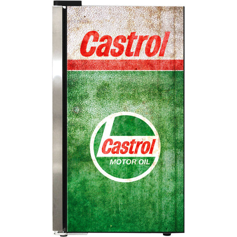 Castrol Schmick Vintage Fuel Pump Triple Glazed Alfresco Bar Fridge With LED Strip Lights - Model SC88-FP-CASTROL
