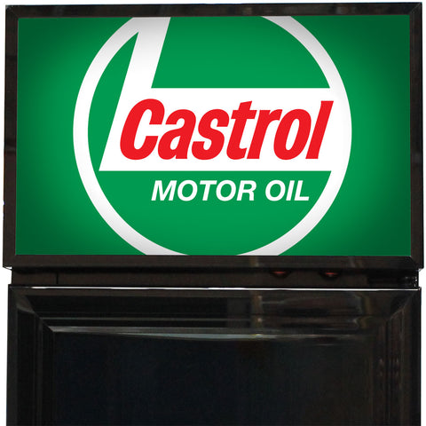 Castrol Fuel Pump Branded Skinny Upright Bar Fridge - Model SS-P160-FP-CASTROL