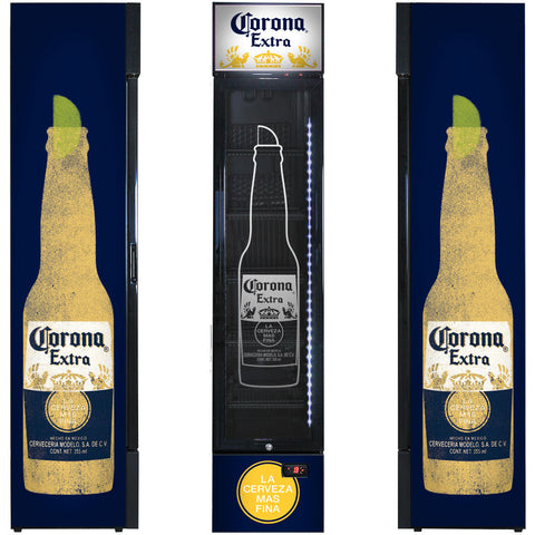 Corona Branded Skinny Upright Bar Fridge - Model SS-P160-CORONA