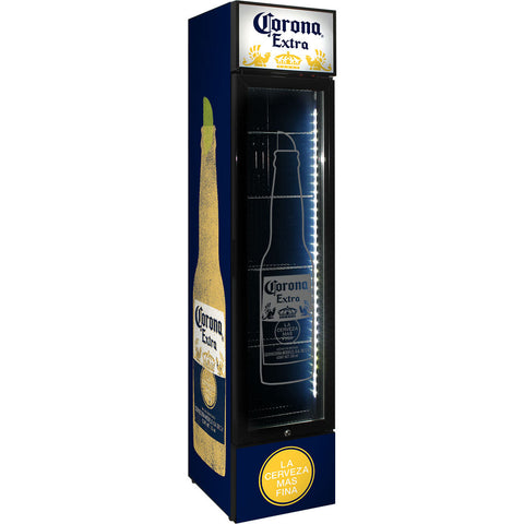Corona Branded Skinny Upright Bar Fridge - Model SS-P160-CORONA