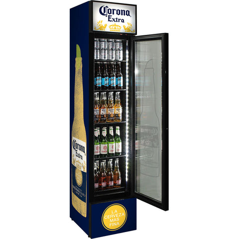 Corona Branded Skinny Upright Bar Fridge - Model SS-P160-CORONA