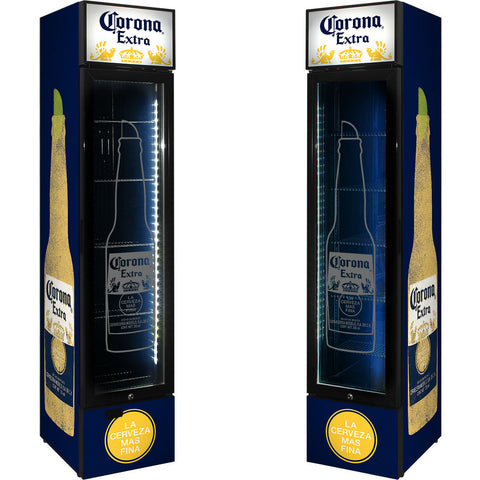 Corona Branded Skinny Upright Bar Fridge - Model SS-P160-CORONA
