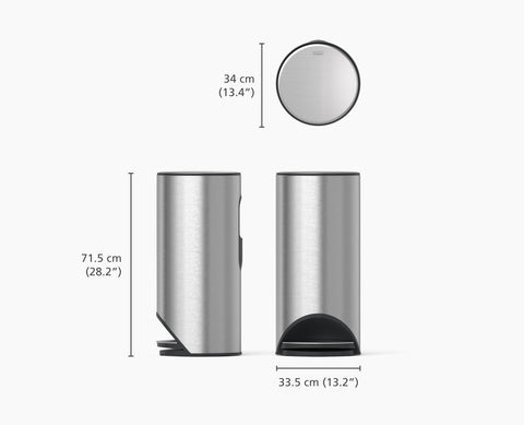 Arc™ 30L Easy-push Stainless-steel Pedal Bin