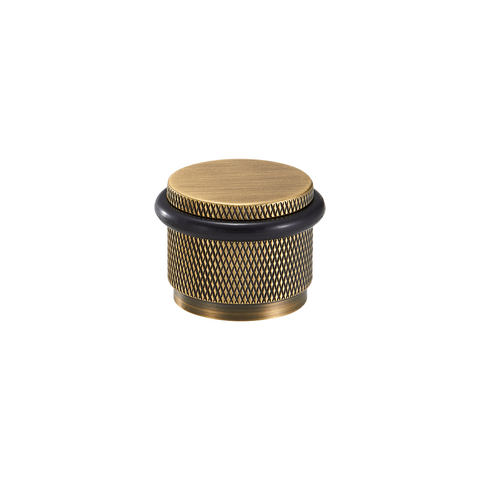 Knurled Solid Brass Bumper Door Stop | Bronze