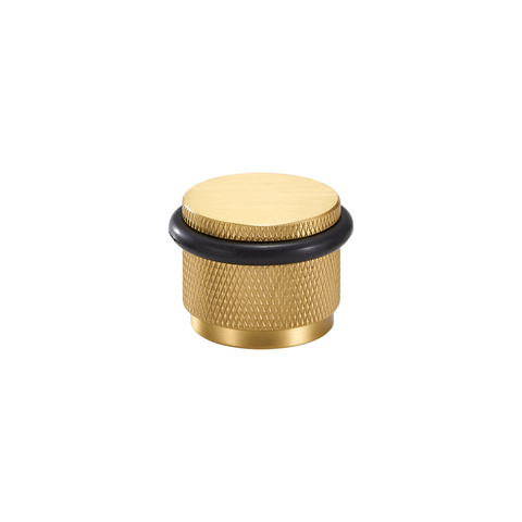 Knurled Solid Brass Bumper Door Stop | Gold