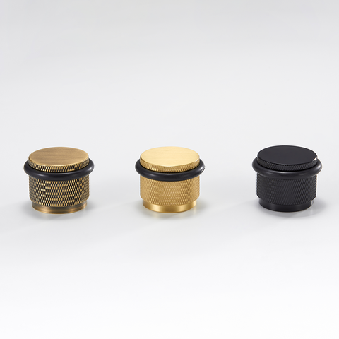 Knurled Solid Brass Bumper Door Stop | Bronze