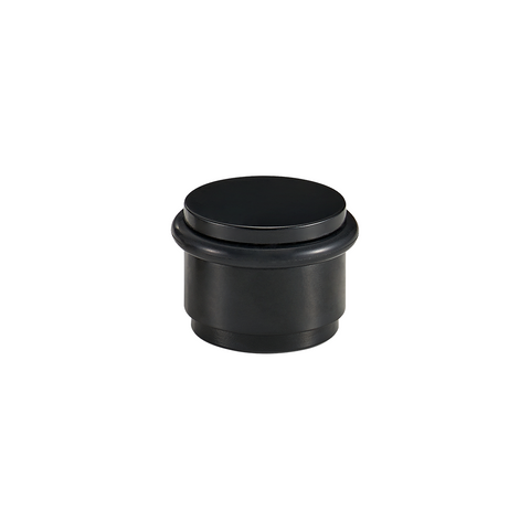Smooth Solid Brass Bumper Door Stop | Black