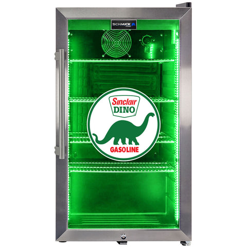 Dino Schmick Vintage Fuel Pump Triple Glazed Alfresco Bar Fridge With LED Strip Lights - Model SC88-FP-DINO