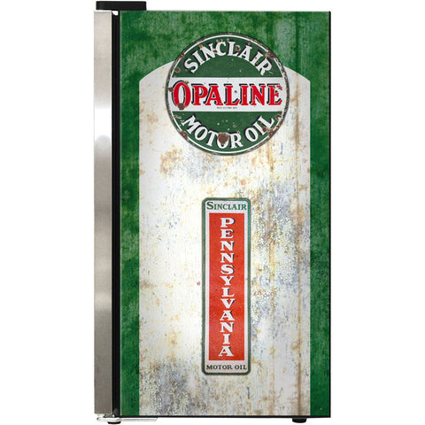 Dino Schmick Vintage Fuel Pump Triple Glazed Alfresco Bar Fridge With LED Strip Lights - Model SC88-FP-DINO