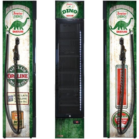 Dino Fuel Pump Branded Skinny Upright Bar Fridge - Model SS-P160-FP-DINO