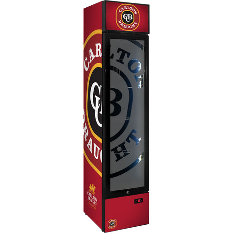 Carlton Draught Branded Skinny Upright Bar Fridge - Model SS-P160-DRAUGHT