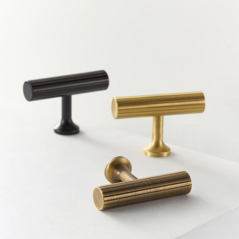 Freya Matte Black Knob with hand-assembled craftsmanship and intricate textured design for coastal and contemporary cabinetry.