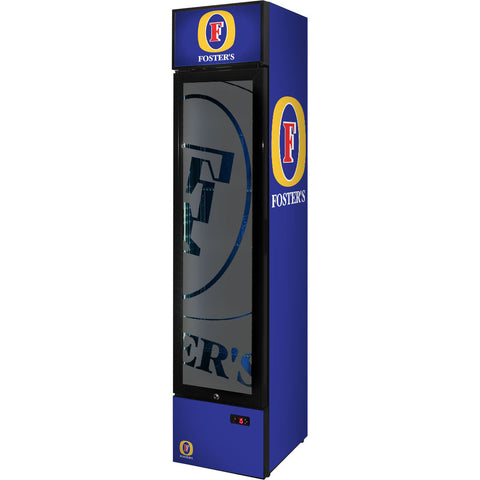 Fosters Branded Skinny Upright Bar Fridge - Model SS-P160-FOSTERS