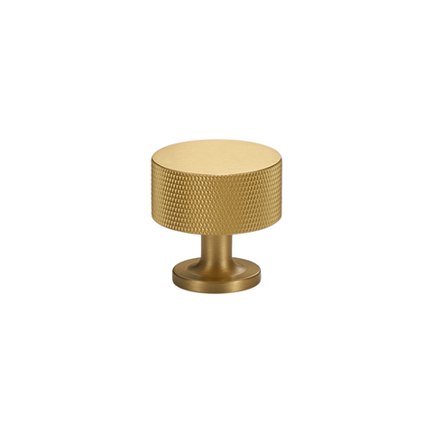 Freya Solid Brass Knob | Satin Brass (Knurled)